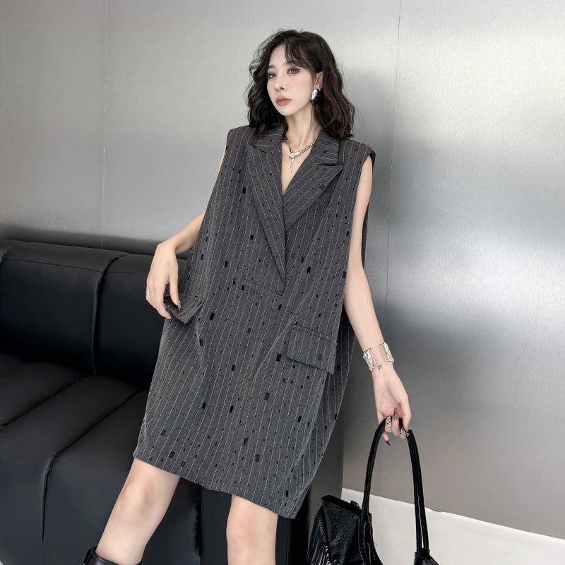 grey ripped dress Ripped high neck dress GREY Womens clothes Cento fashion