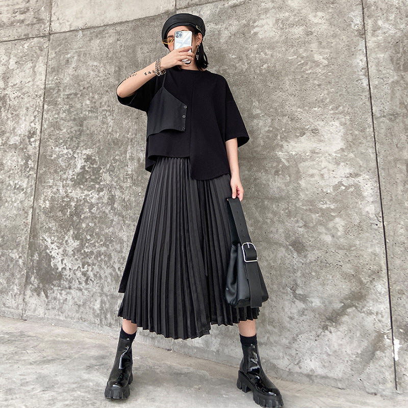 Casual Women's Turtleneck & Irregular Skirt Set