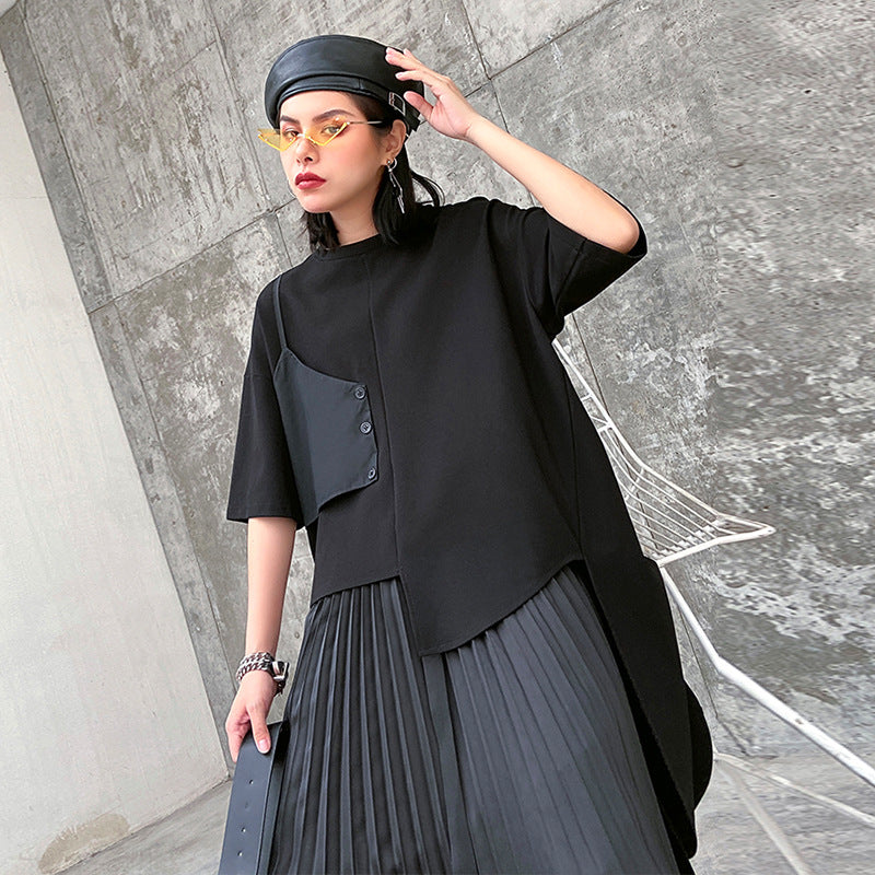Casual Women's Turtleneck & Irregular Skirt Set