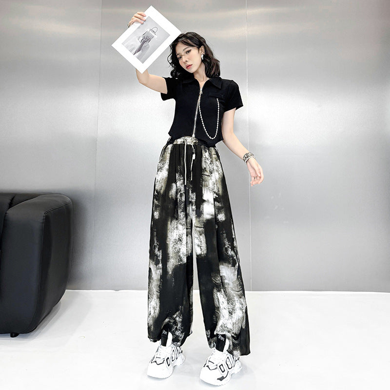 High Street Style Tie-Dye Lantern Pants
