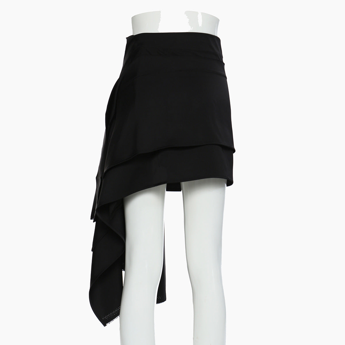 Irregular Design Pleated Mini Skirt