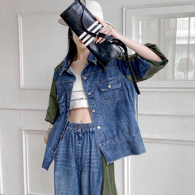 Retro Patchwork Denim Jacket
