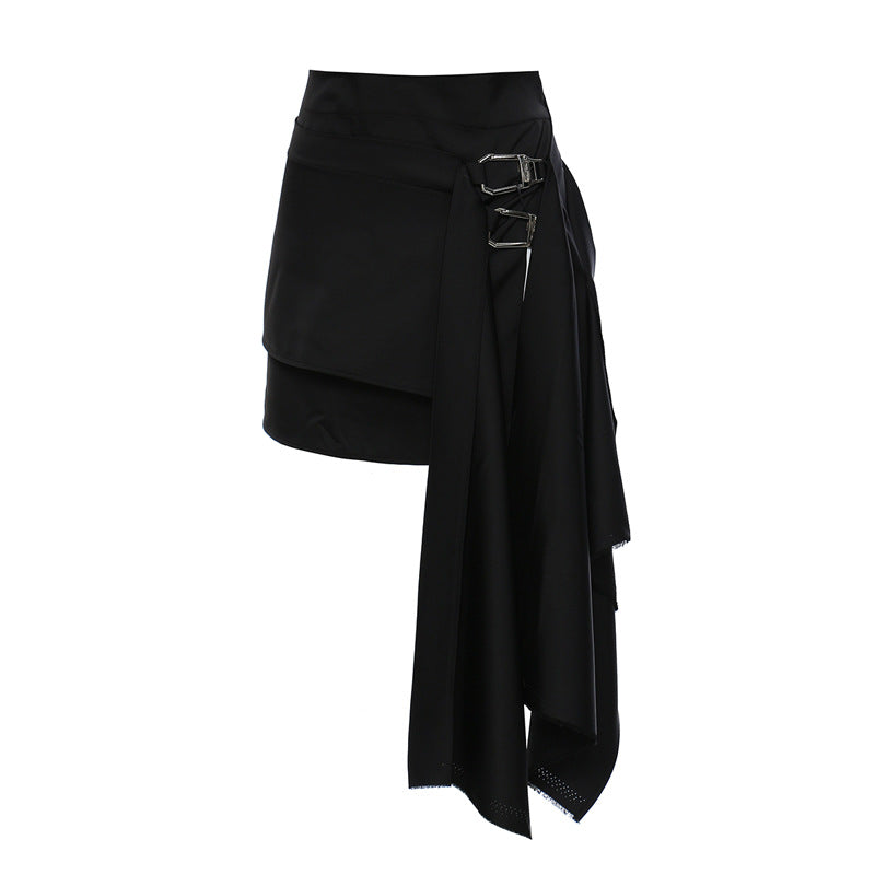 Irregular Design Pleated Mini Skirt