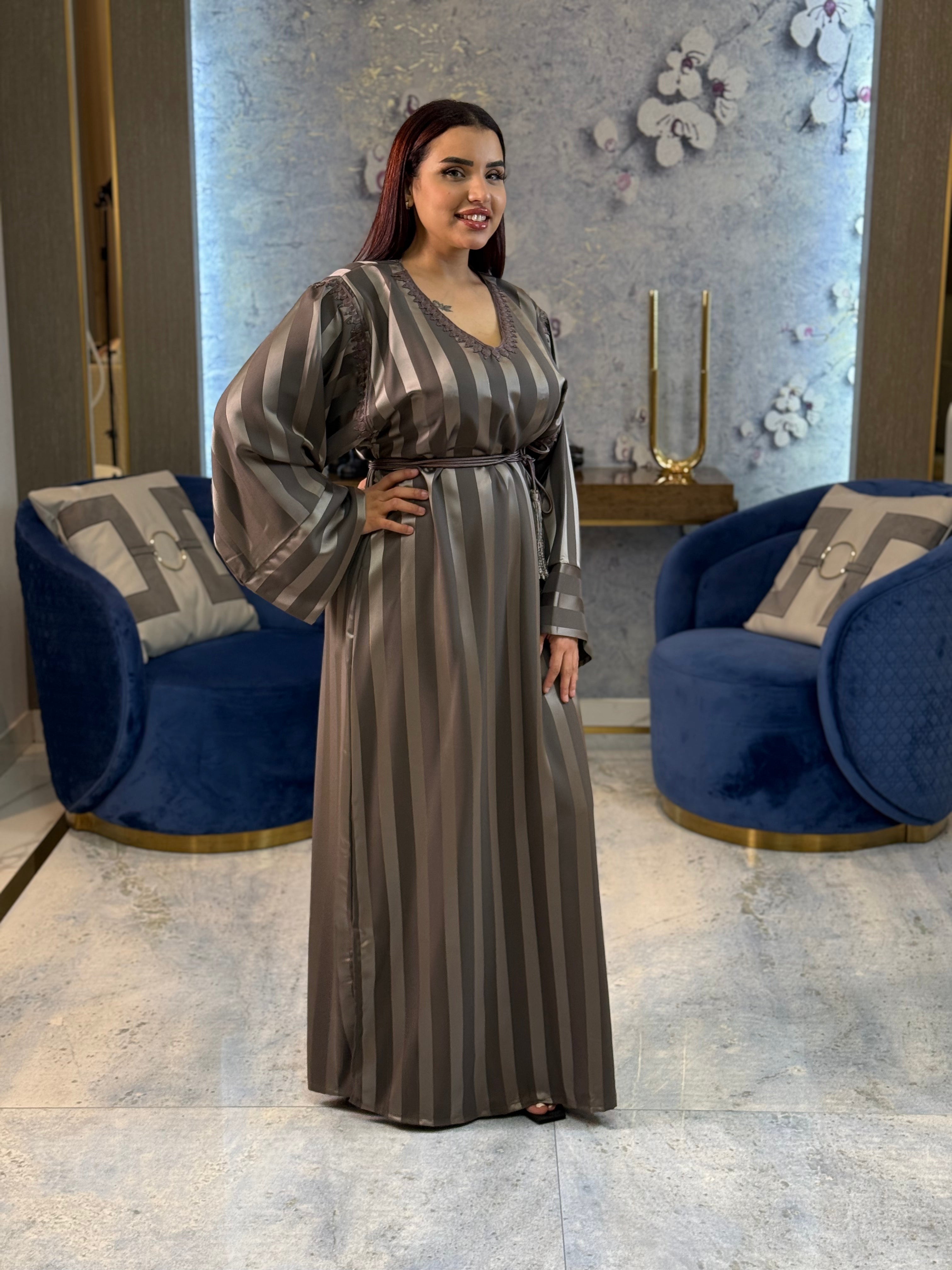 Jewel Essence Caftan with Belt and Master Craftsmanship
