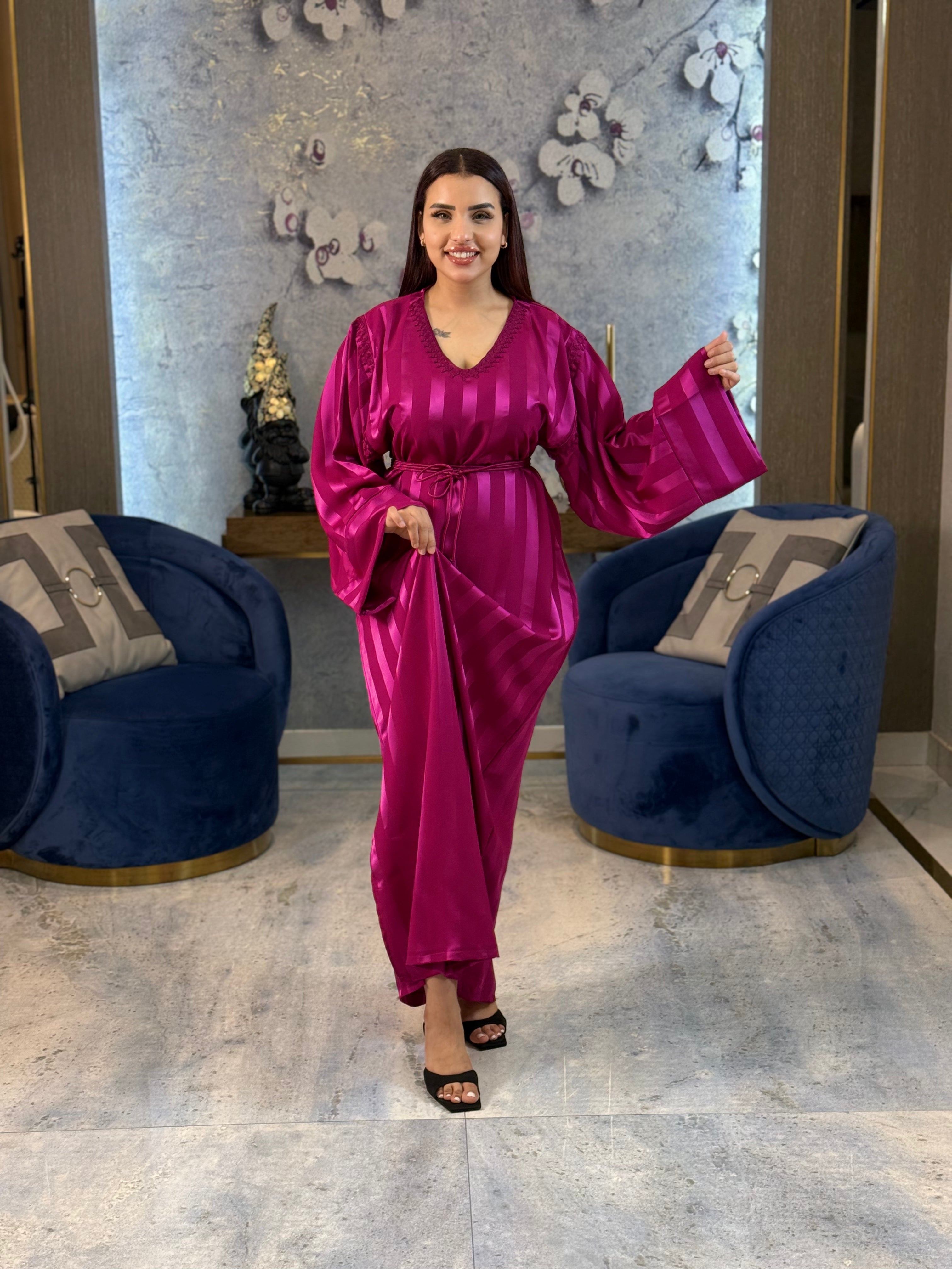 Jewel Essence Caftan with Belt and Master Craftsmanship