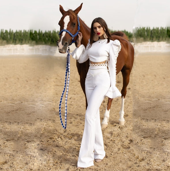 Long Sleeve Top & High Waist Flared Pant Set