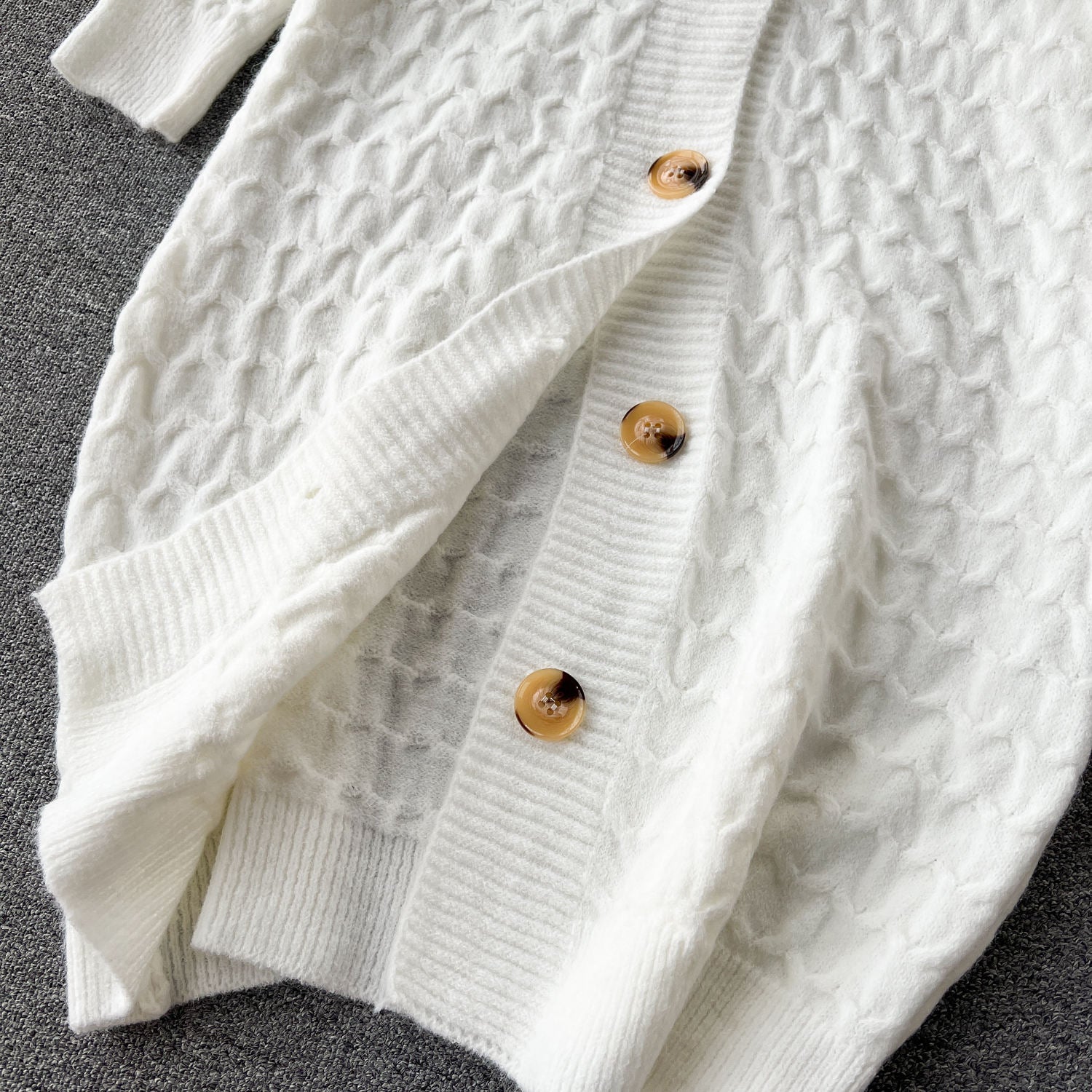 Loose Twist Sweater Coat & Knit Halter Skirt 2-Piece Set
