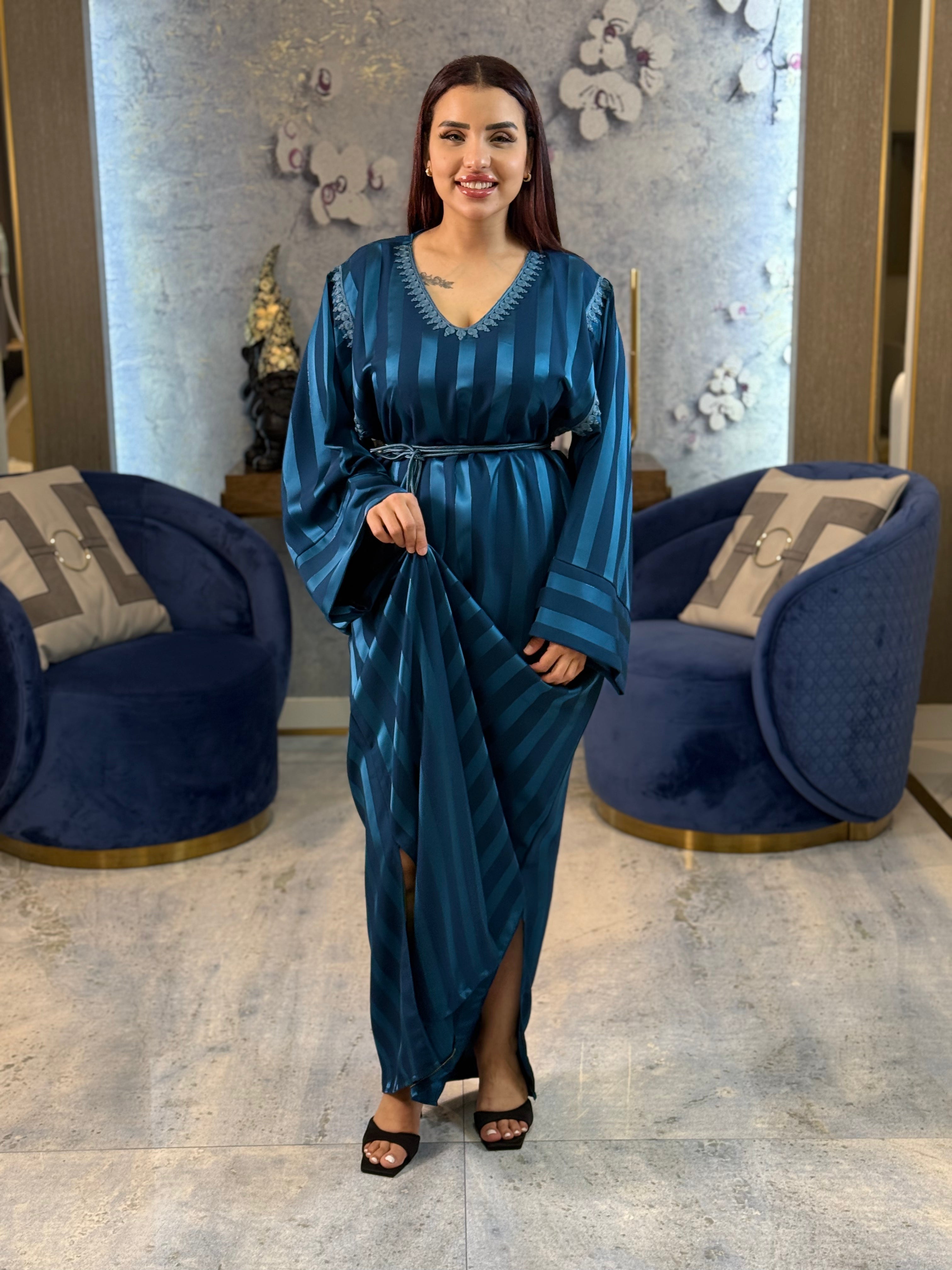 Jewel Essence Caftan with Belt and Master Craftsmanship