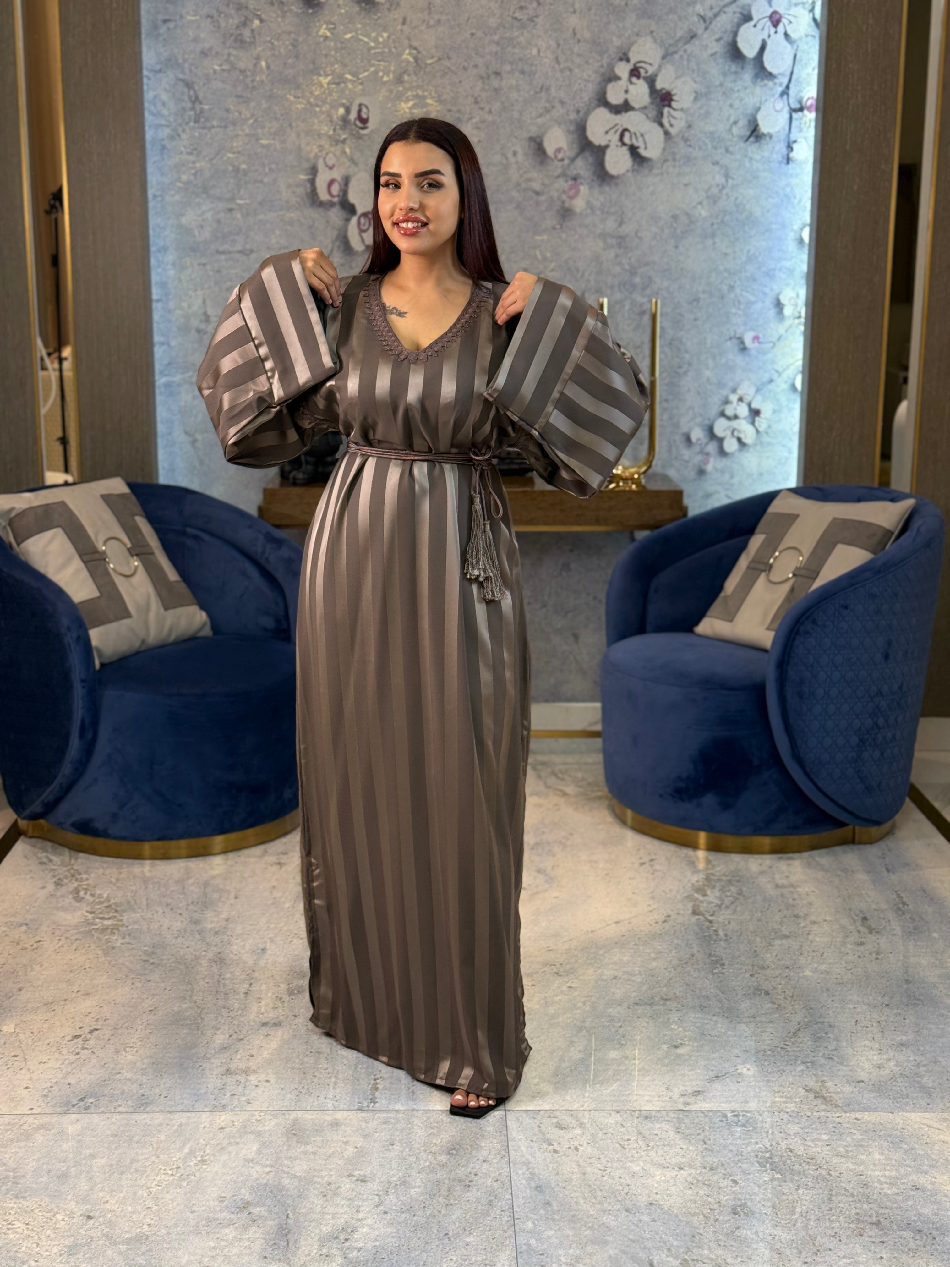 Jewel Essence Caftan with Belt and Master Craftsmanship
