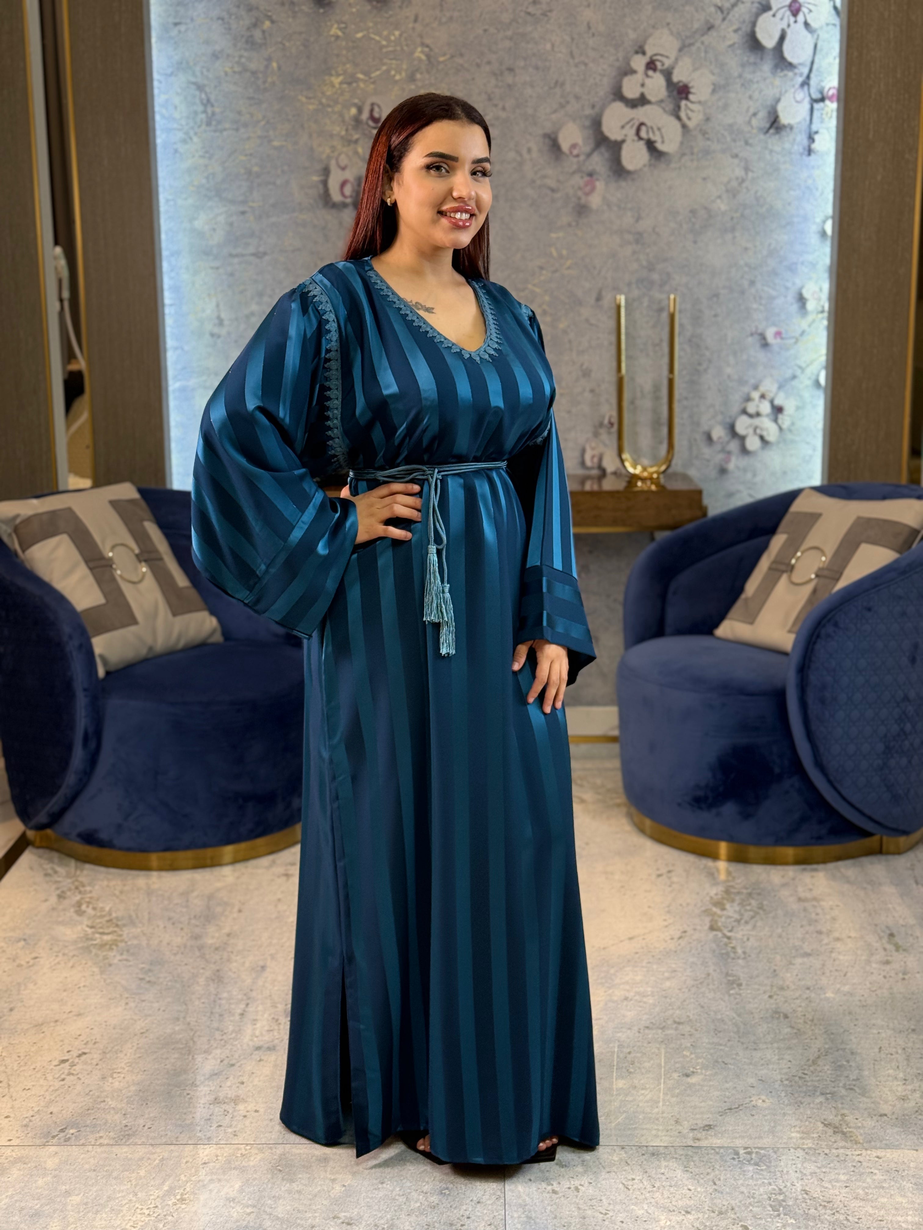 Jewel Essence Caftan with Belt and Master Craftsmanship