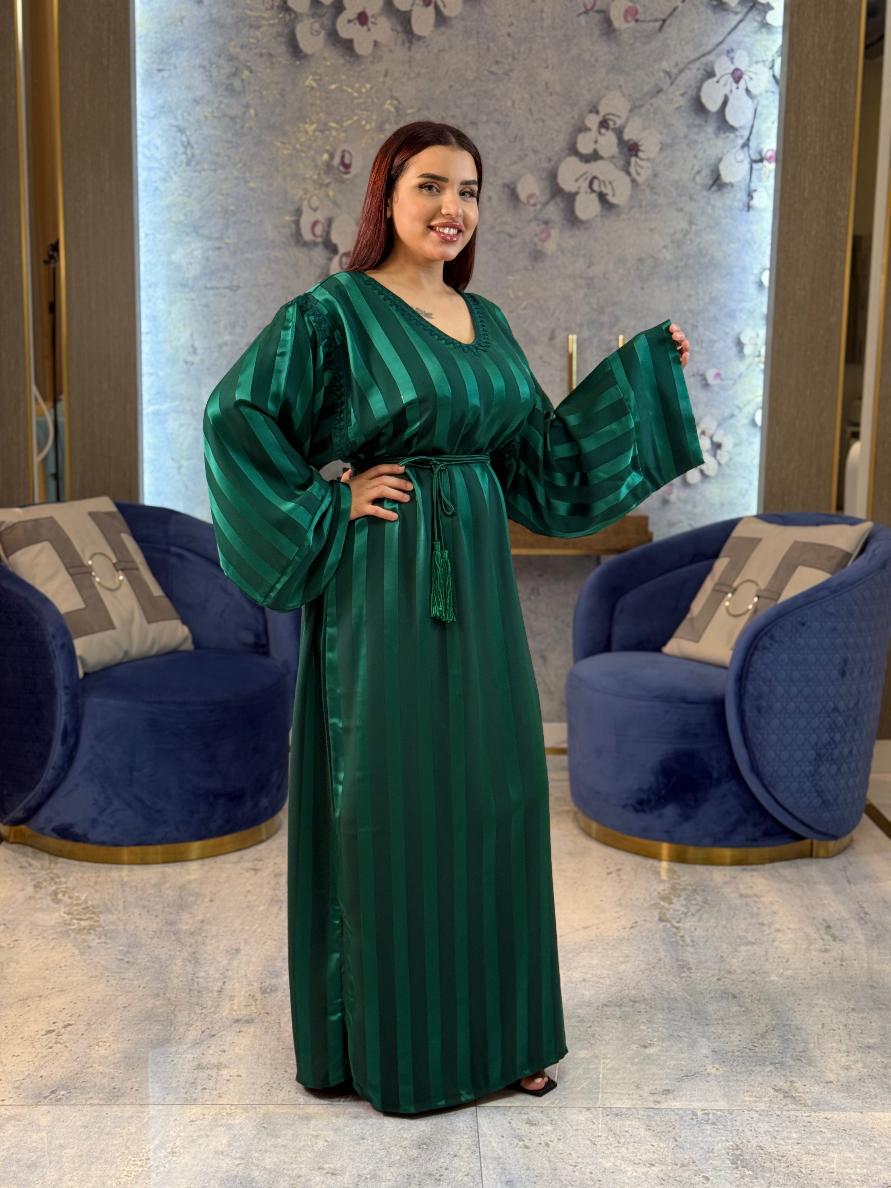 Jewel Essence Caftan with Belt and Master Craftsmanship
