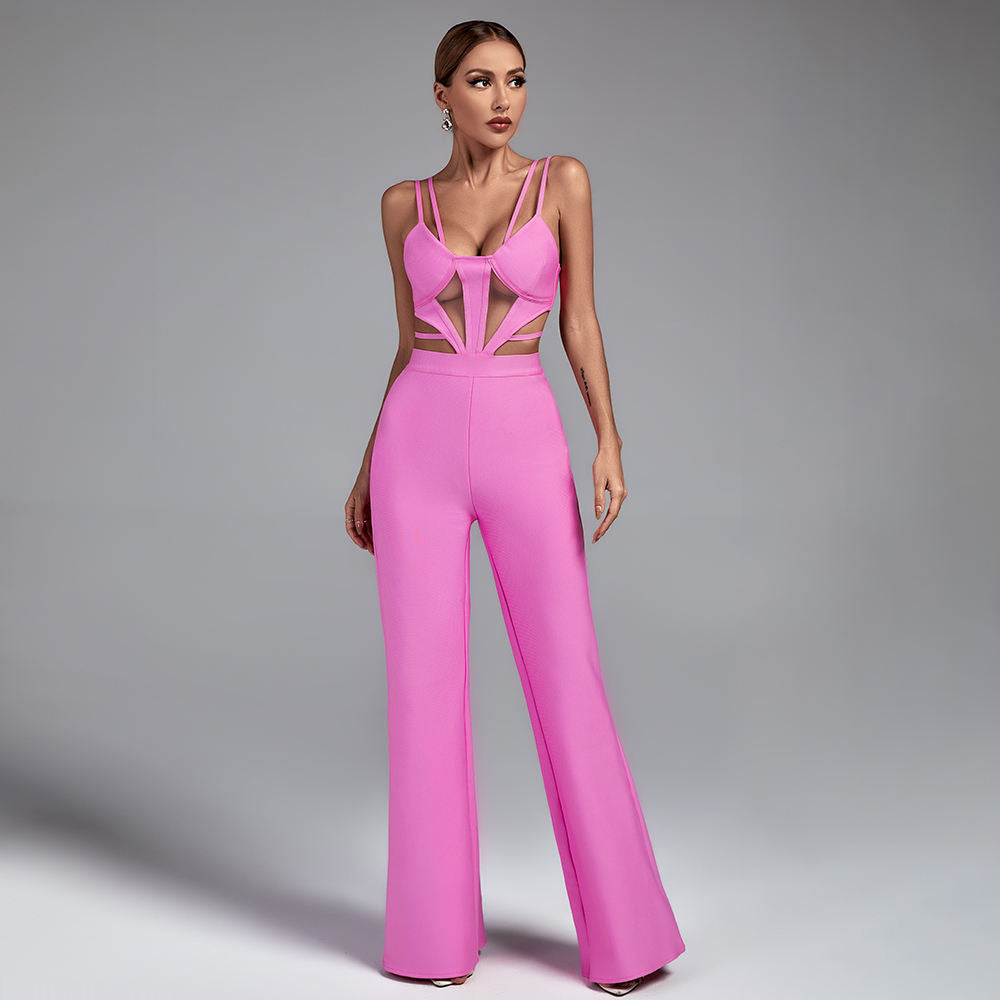 Sleeveless Cutout Bandage Jumpsuit - Main Image