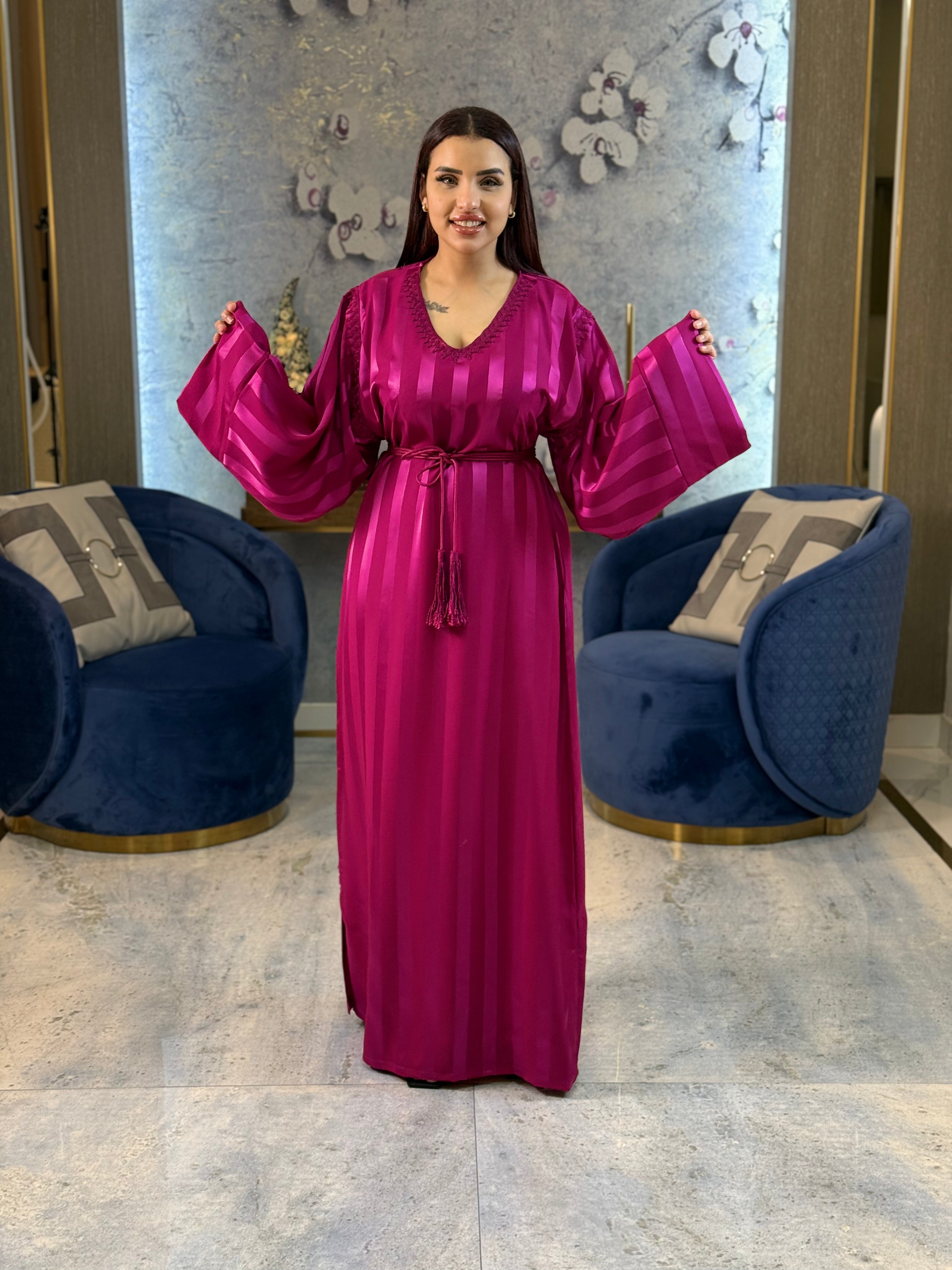 Jewel Essence Caftan with Belt and Master Craftsmanship