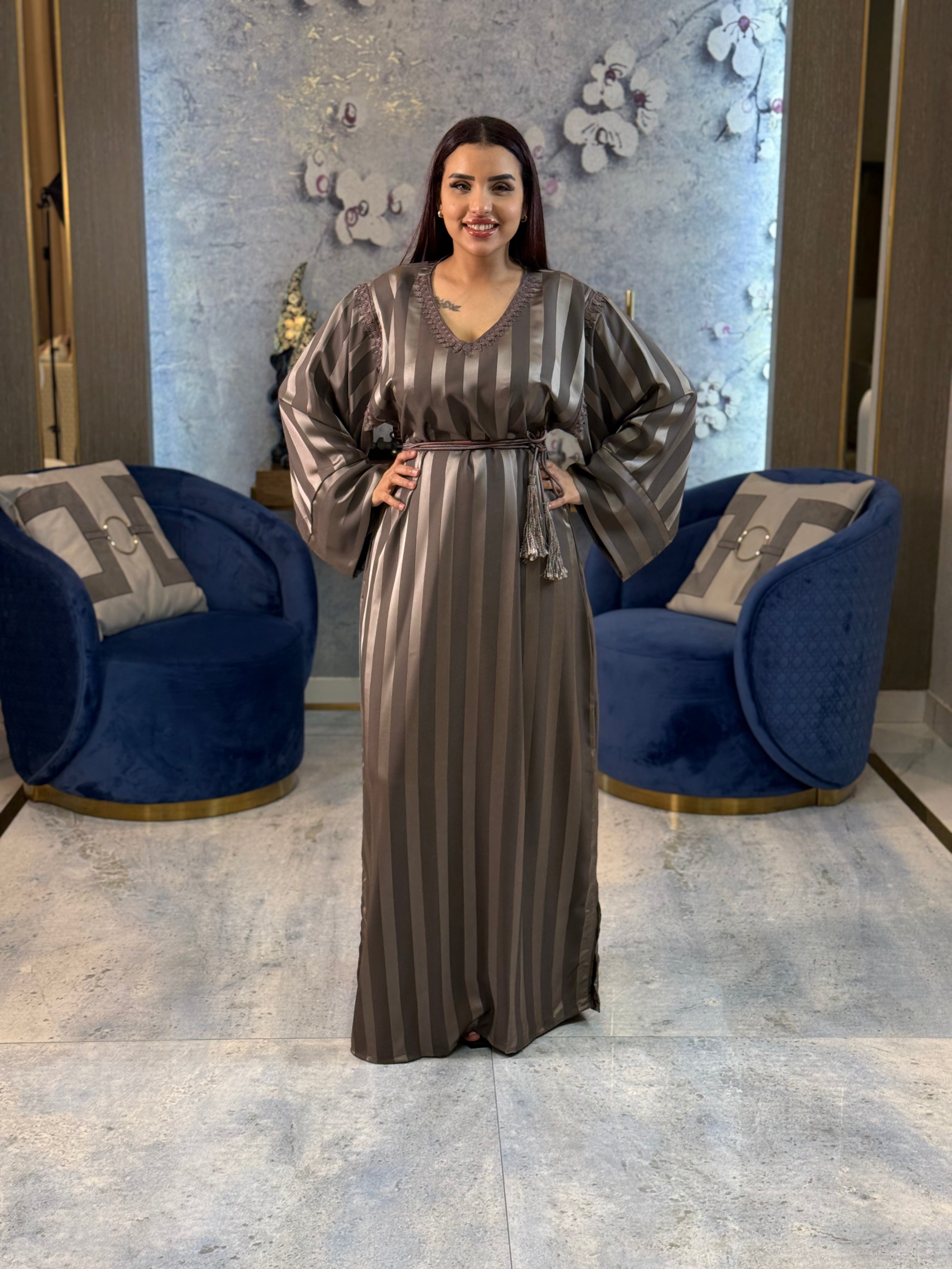 Jewel Essence Caftan with Belt and Master Craftsmanship