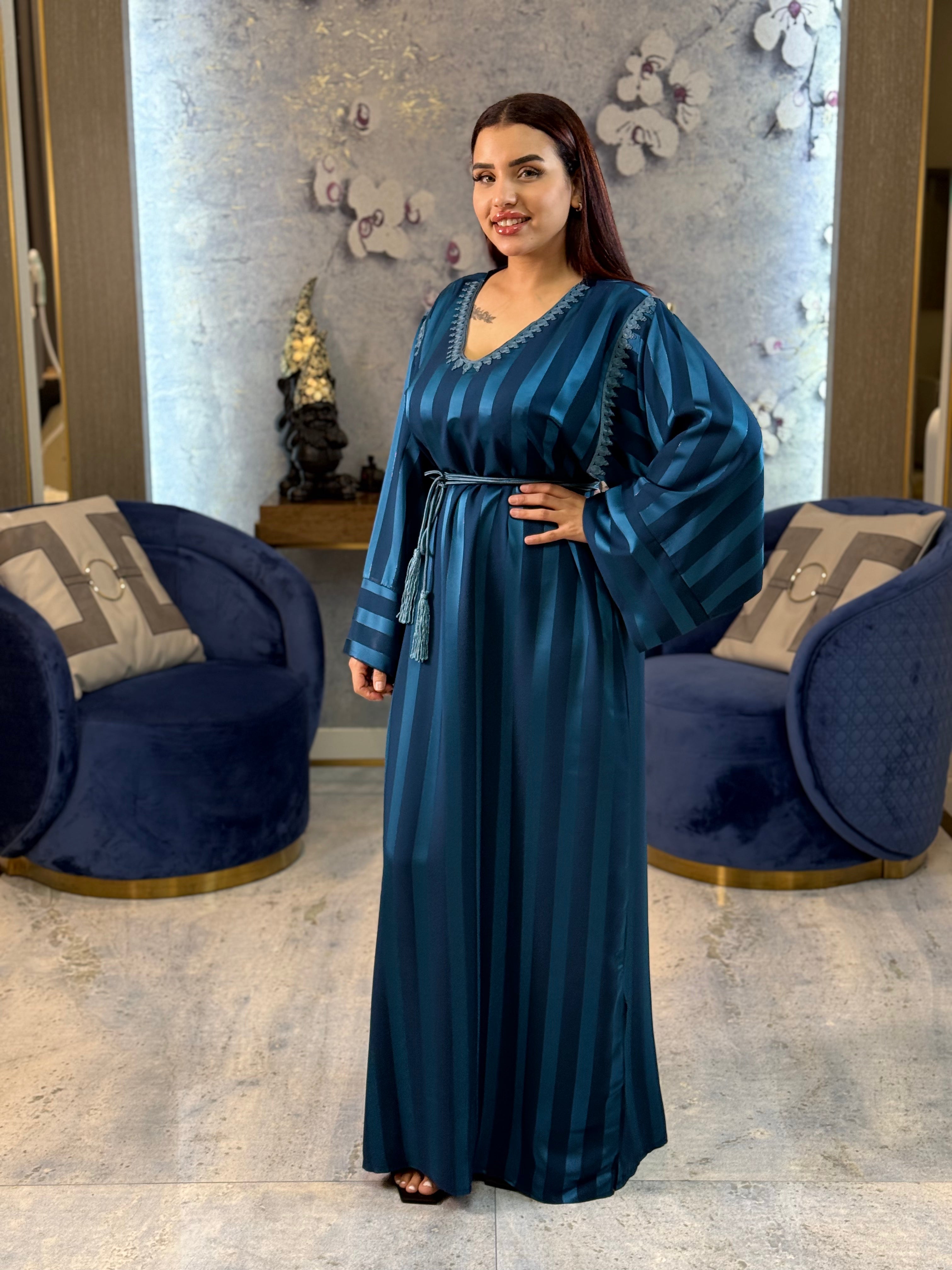Jewel Essence Caftan with Belt and Master Craftsmanship