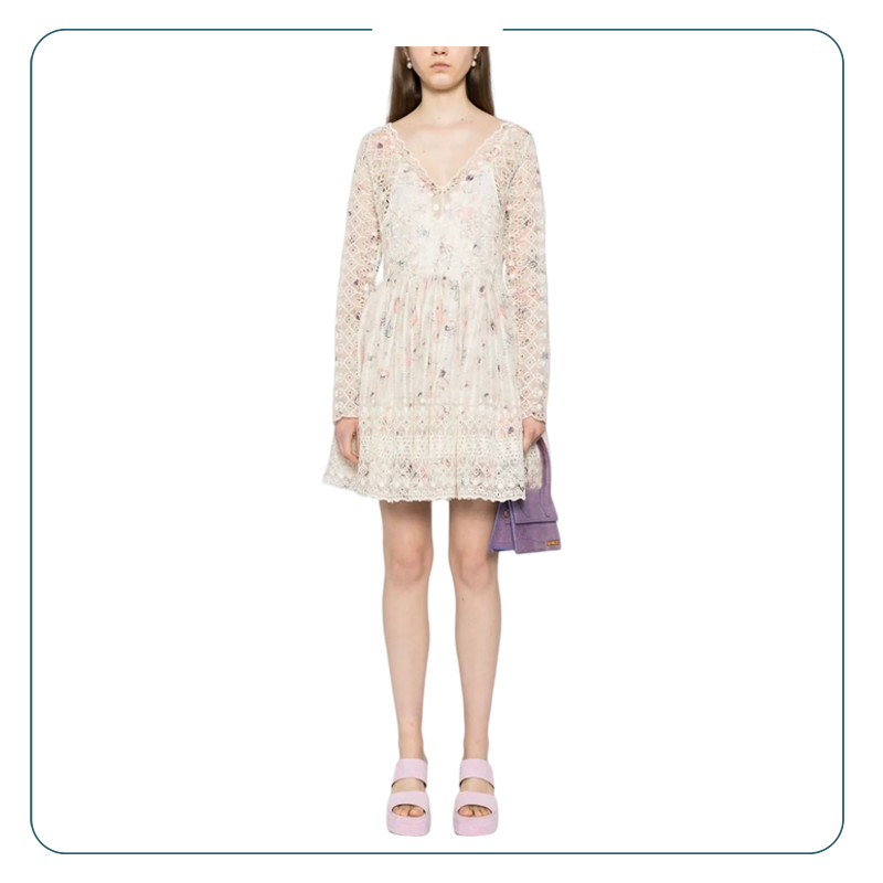 Embroidered Cotton-Blend Mini Dress