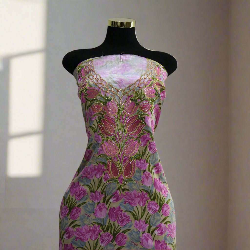 Floral Makhawir - Purple & Pink