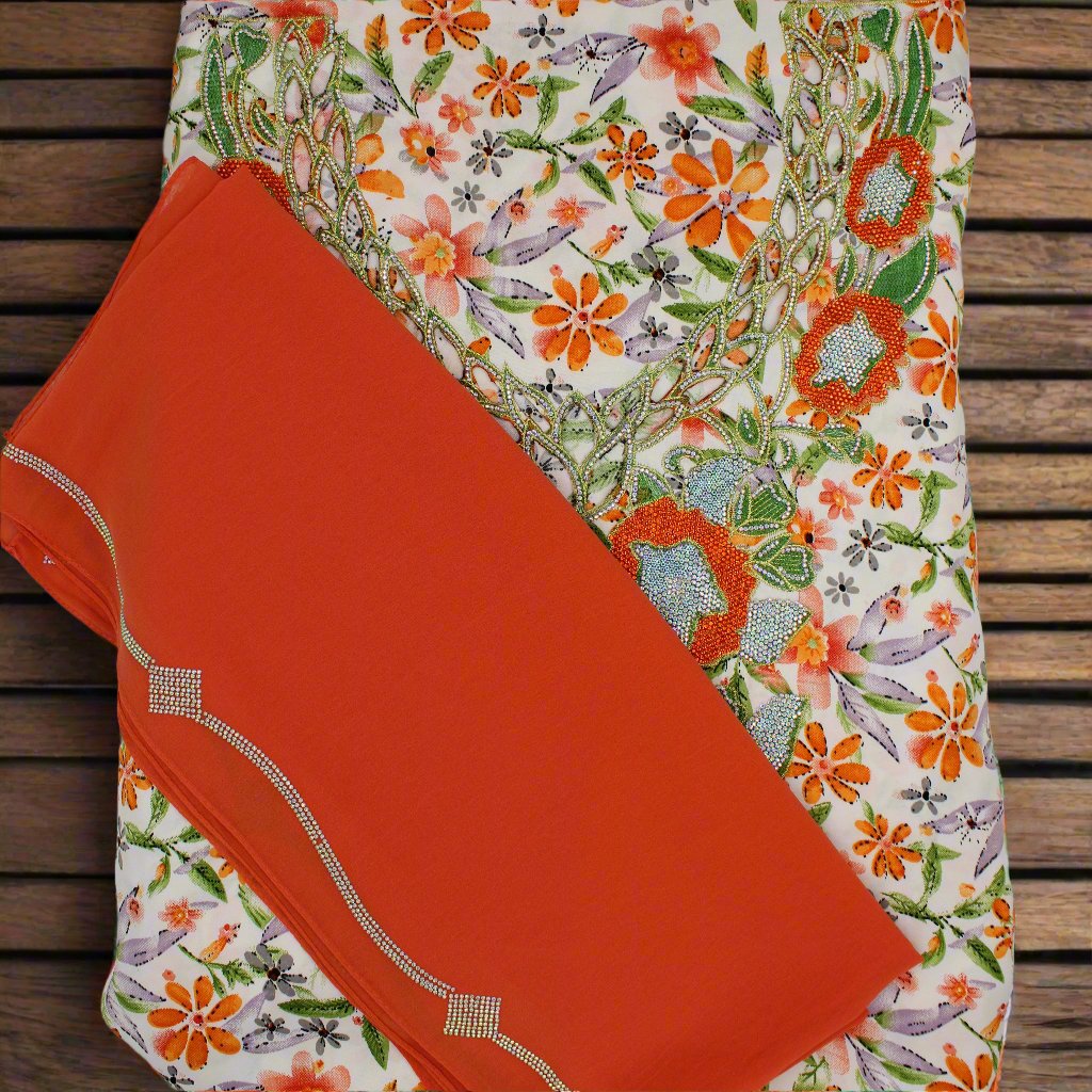 Mukhwar - White and Orange