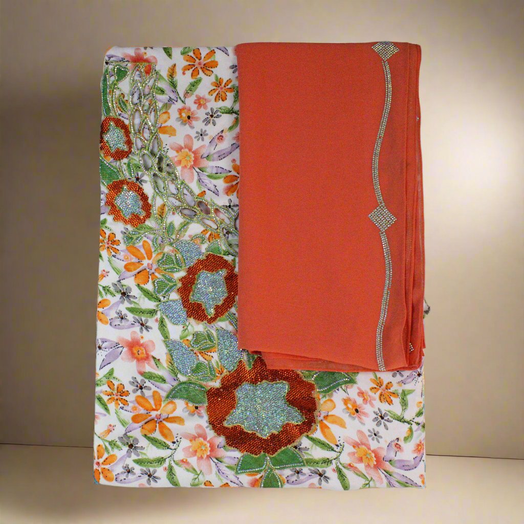 Mukhwar - White and Orange