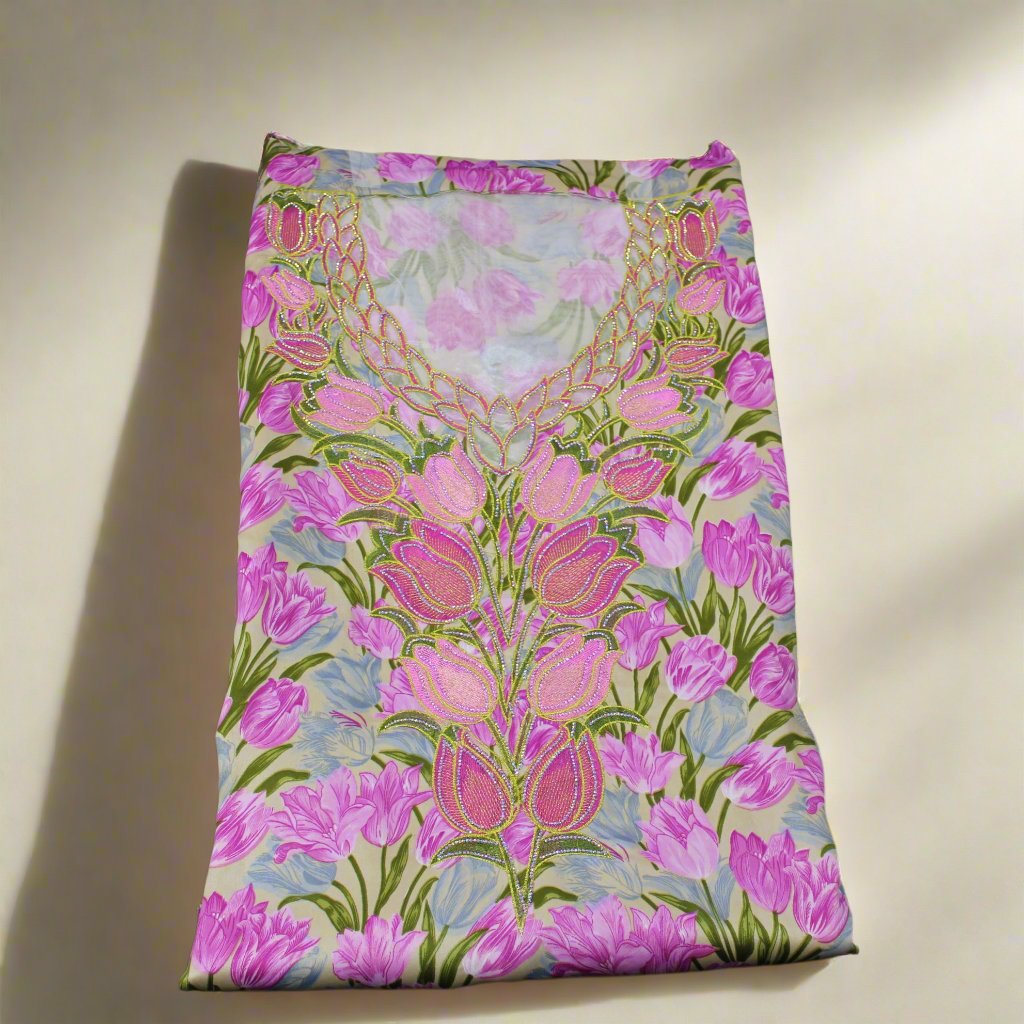 Floral Makhawir - Purple & Pink