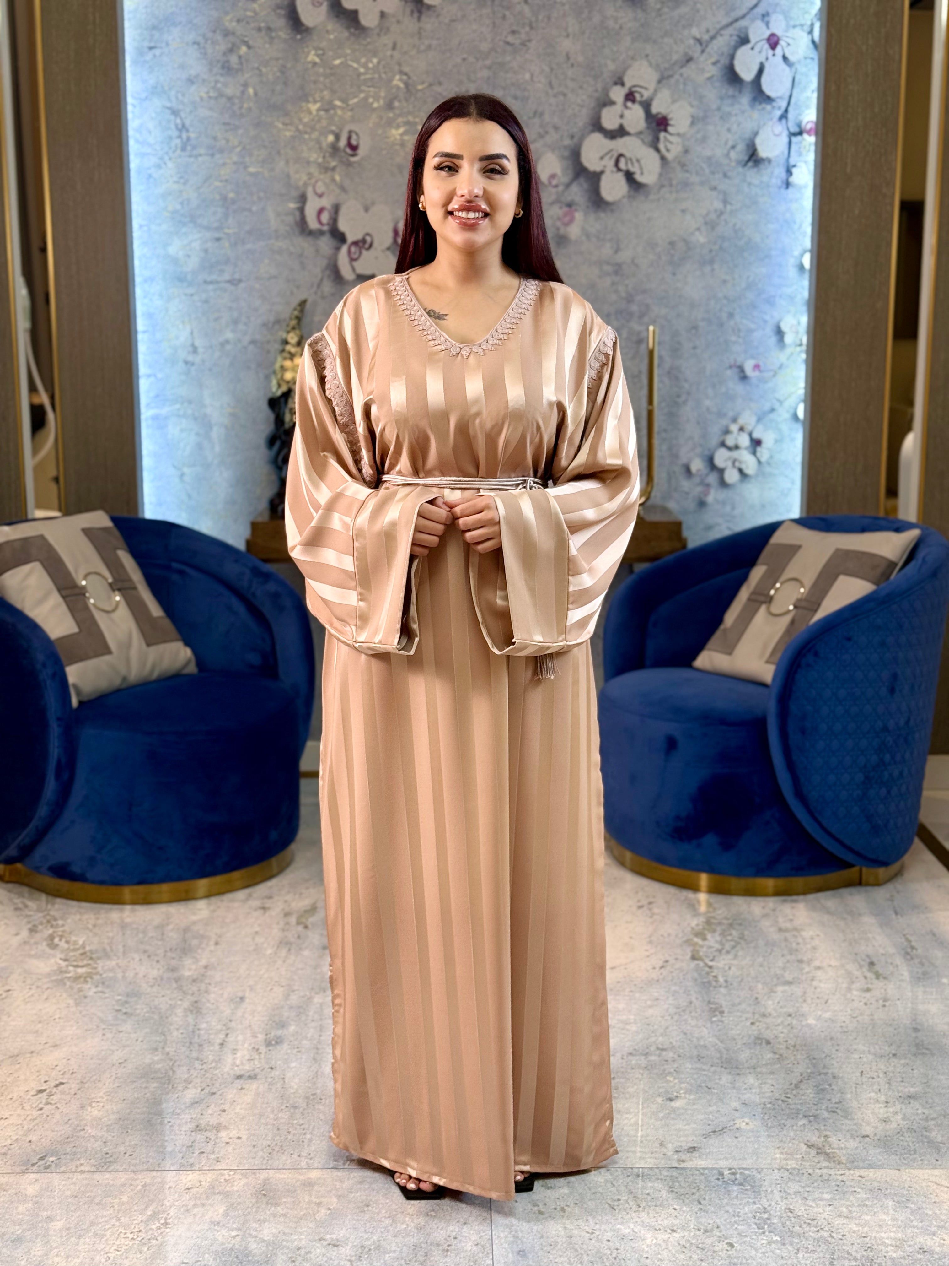 Jewel Essence Caftan with Belt and Master Craftsmanship