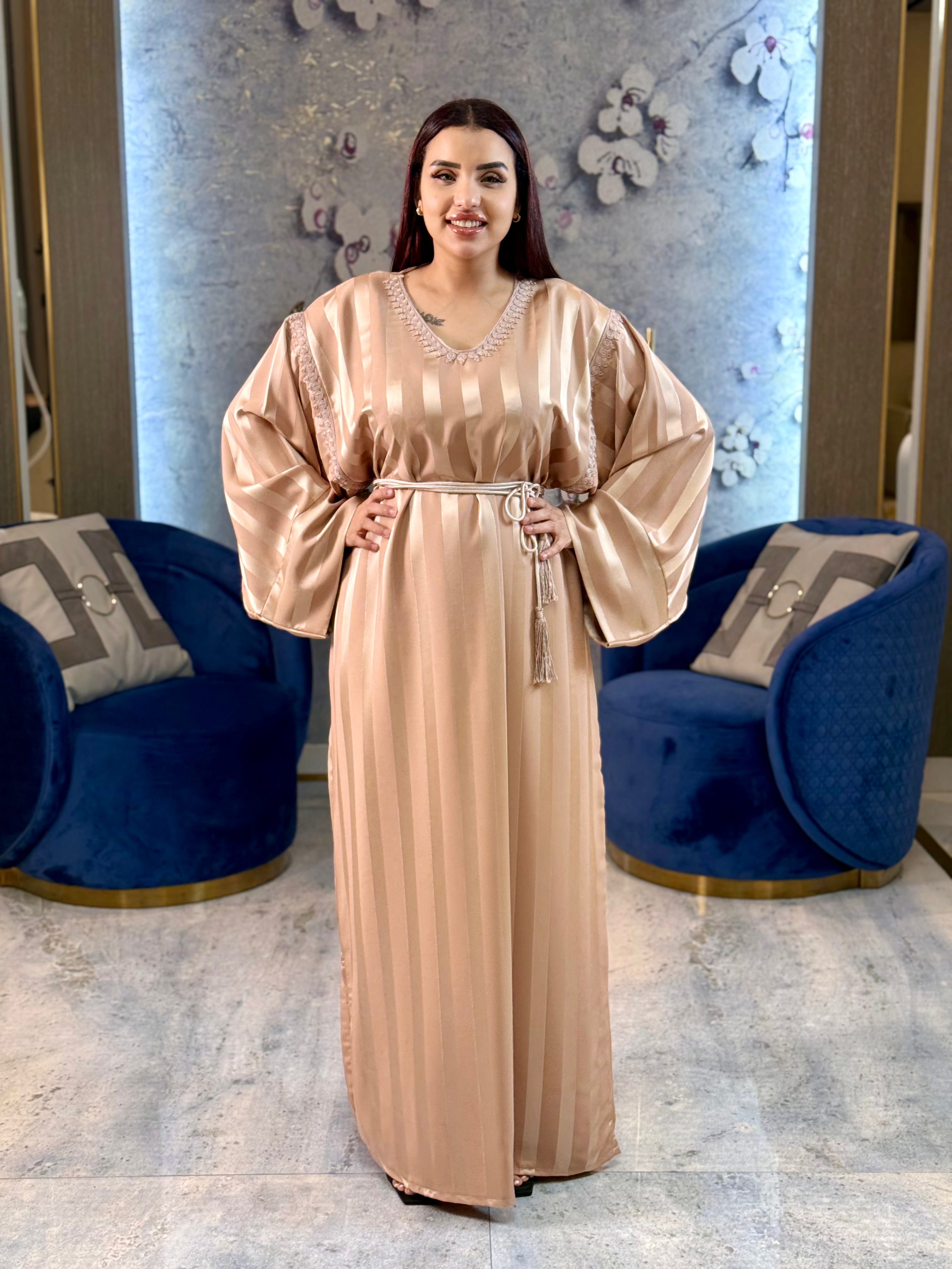 Jewel Essence Caftan with Belt and Master Craftsmanship