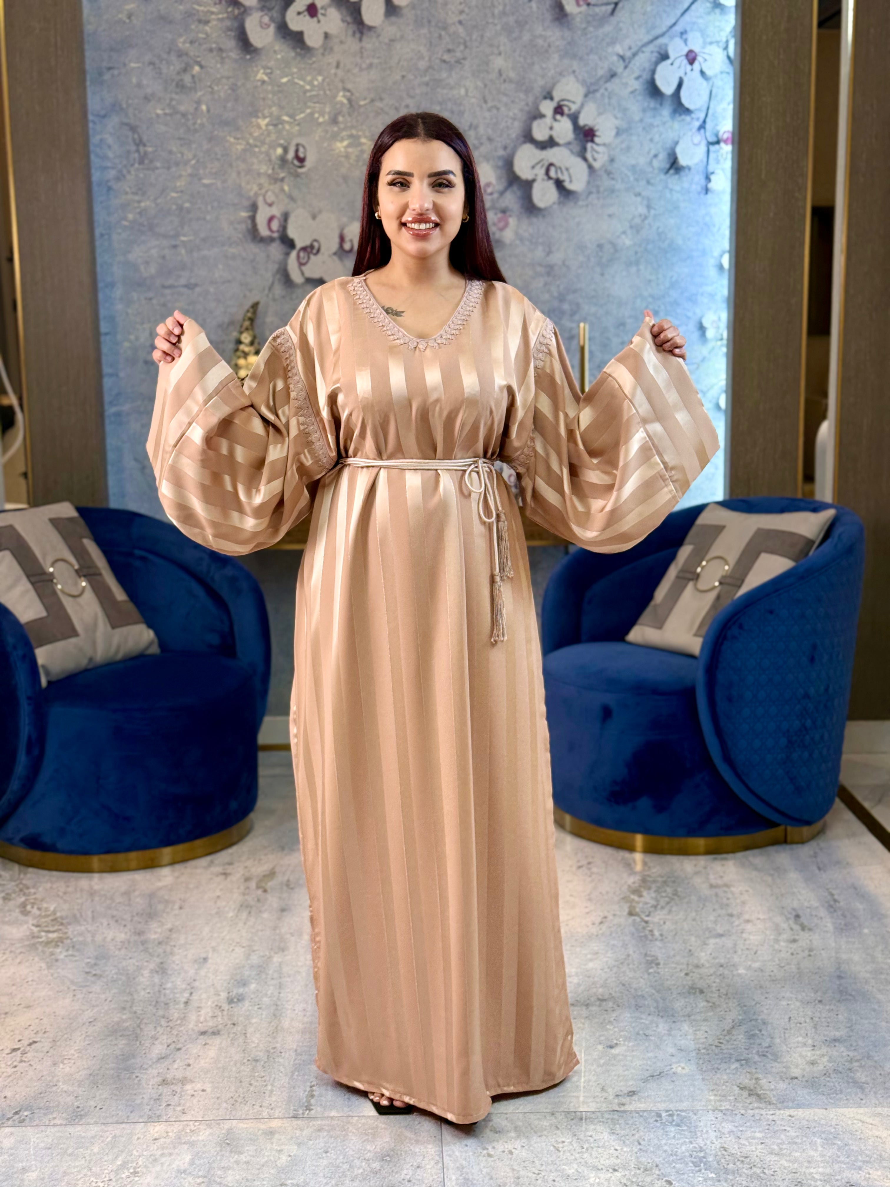 Jewel Essence Caftan with Belt and Master Craftsmanship