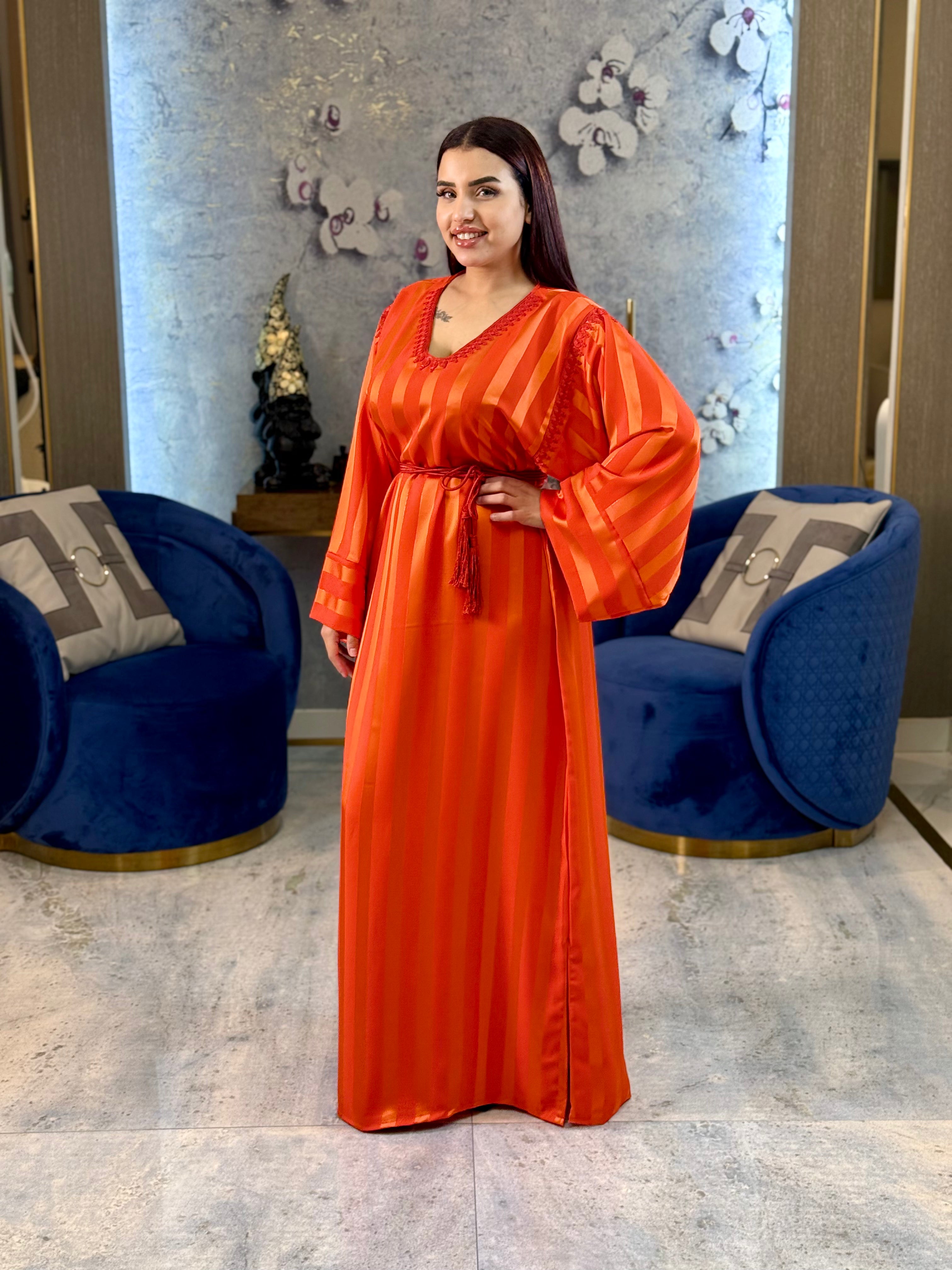 Jewel Essence Caftan with Belt and Master Craftsmanship