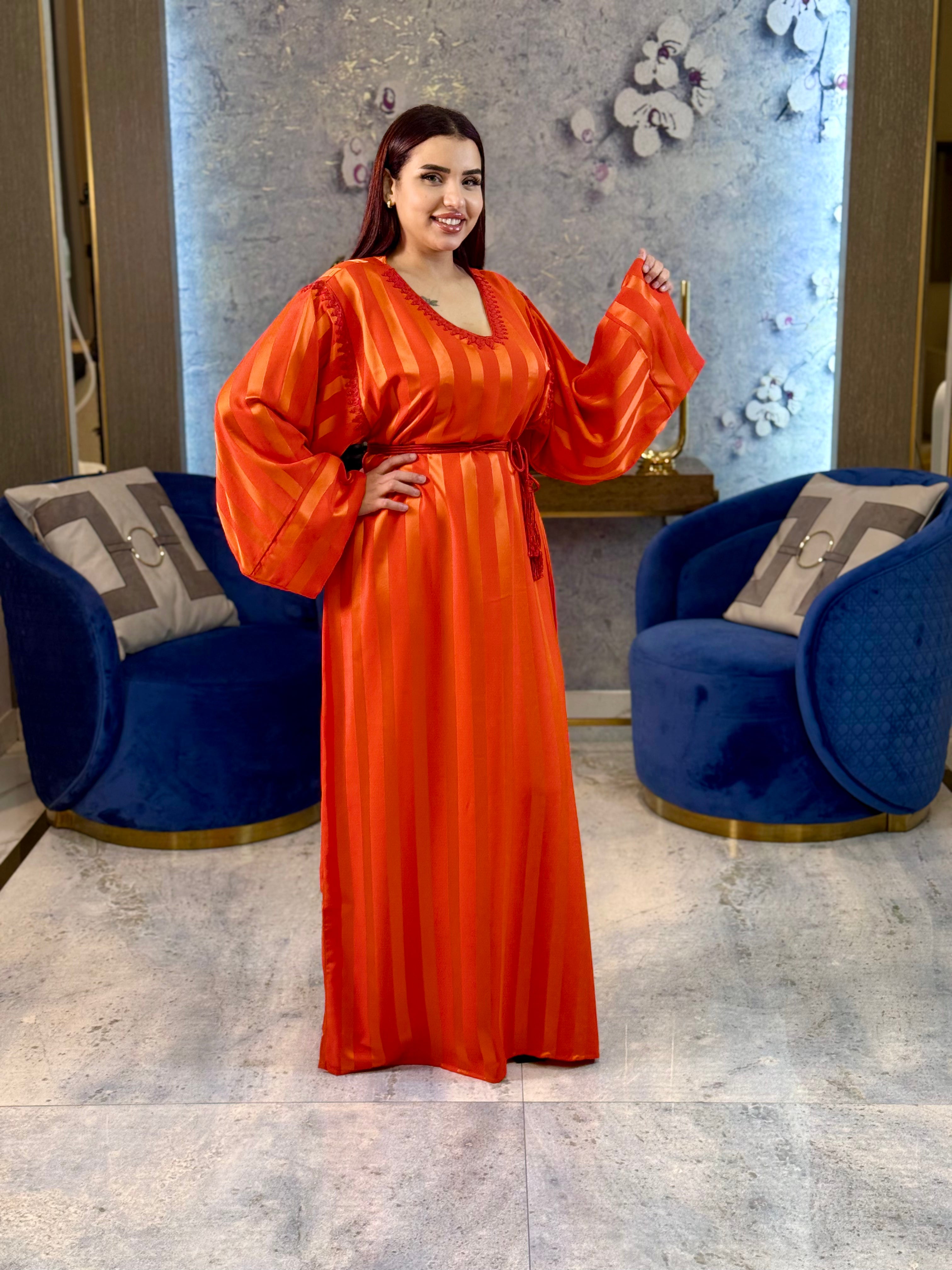 Jewel Essence Caftan with Belt and Master Craftsmanship