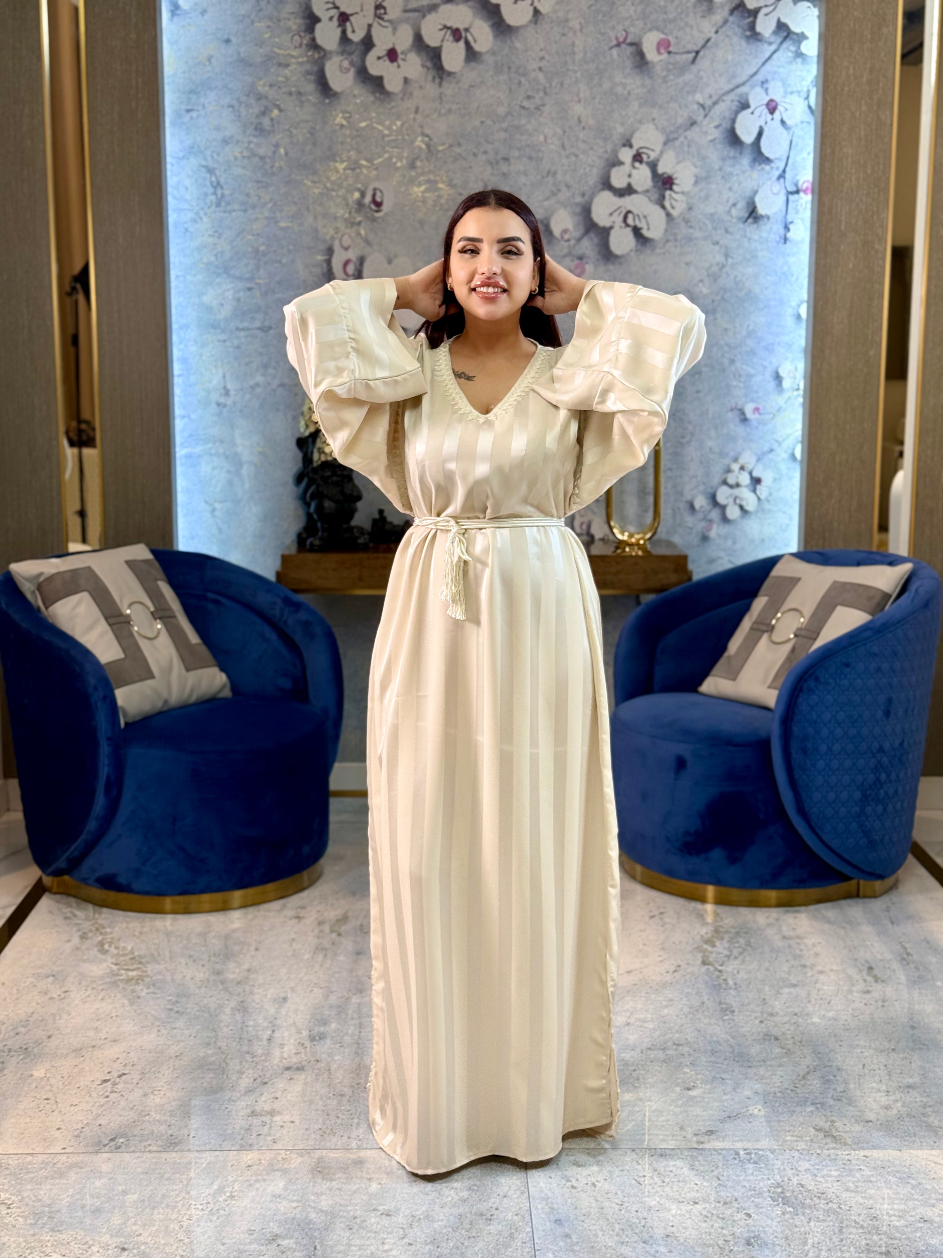 Jewel Essence Caftan with Belt and Master Craftsmanship