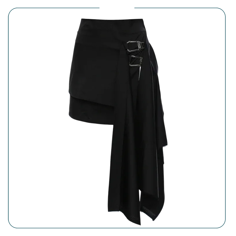 Irregular Design Pleated Mini Skirt