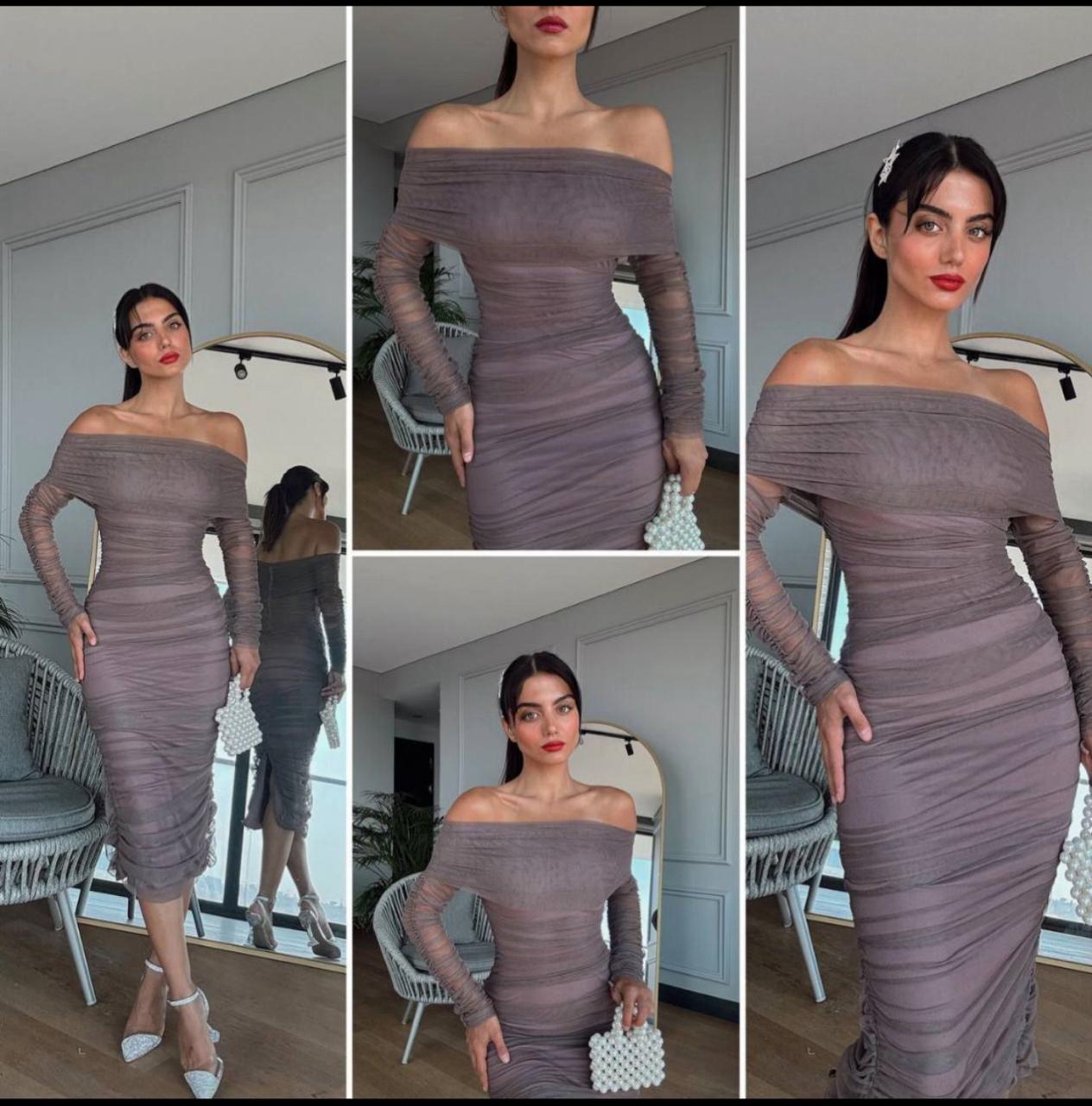 Long Sleeve Slim Fit Midi Pencil Dress