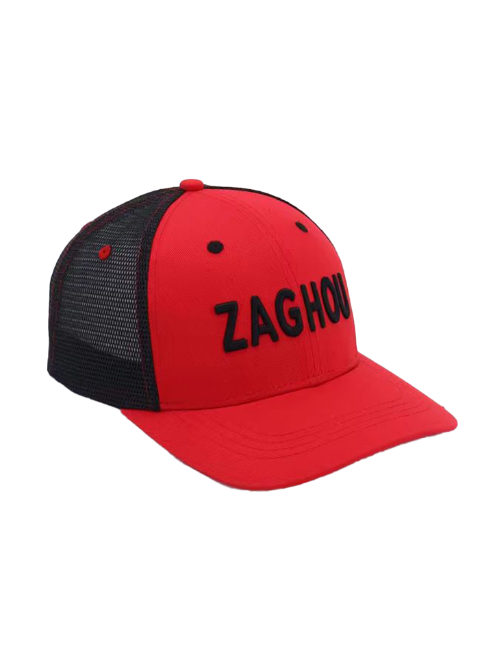 Premium Black & Red Cap with Bold Branding – Adjustable Stylish Hat