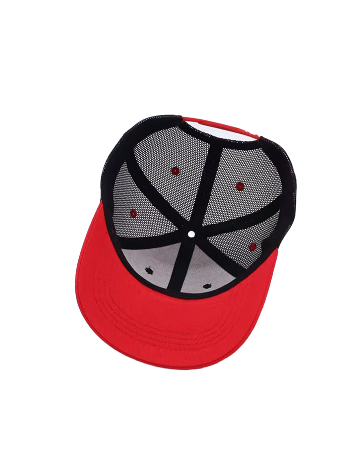 Premium Black & Red Cap with Bold Branding – Adjustable Stylish Hat