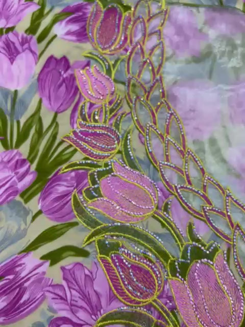 Floral Makhawir - Purple & Pink